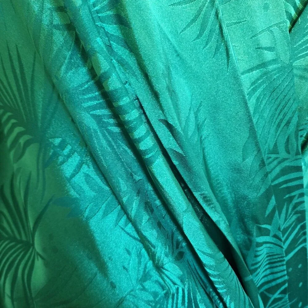 City Chic Polyester Amalia Dress XXL 24 Greenstone Palm Print V-Neck Long Sleeve - Picture 13 of 16